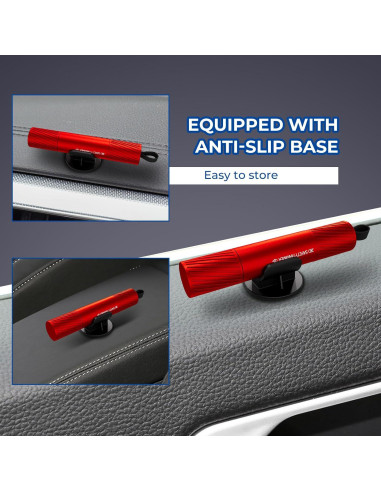 Martillo de Seguridad Omrisy 2 en 1 Rompedor de Ventanas y Cortador de Cinturón