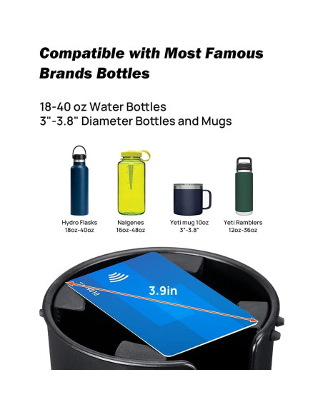 Expansor de Portavasos JOYTUTUS para Automóvil Negro CP02005