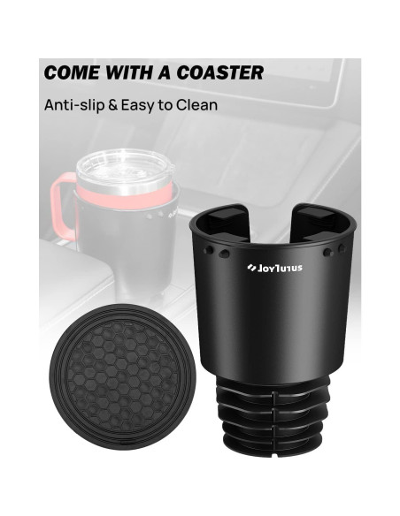 Expansor de Portavasos JOYTUTUS para Automóvil Negro CP02005