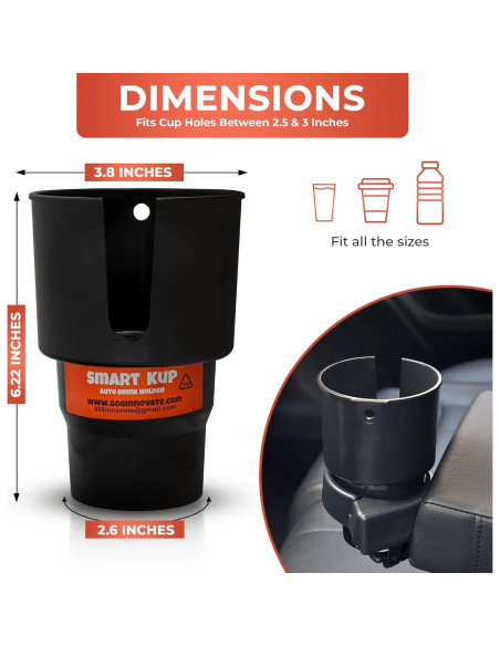 Expansor de Soporte para Tazas Smart Kup - Negro - Hasta 9.7 cm