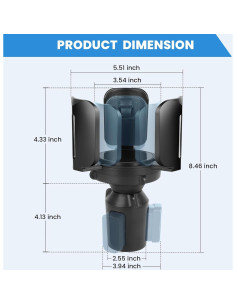 Expansor de Portavasos para Auto Octomo Ajustable 6.5-14 cm 2