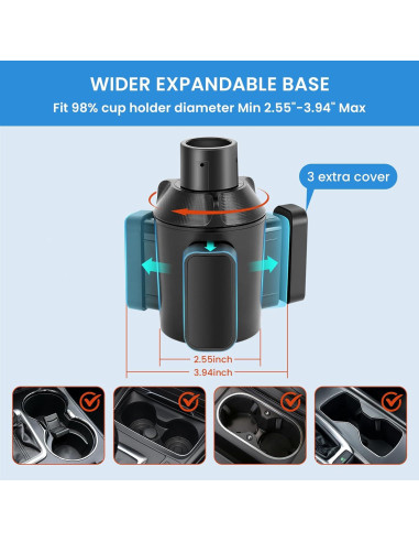 Expansor de Portavasos para Auto Octomo Ajustable 6.5-14 cm