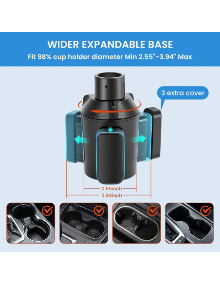 Expansor de Portavasos para Auto Octomo Ajustable 6.5-14 cm