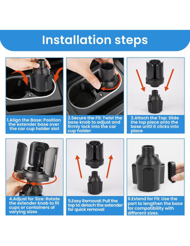 Expansor de Portavasos para Auto Octomo Ajustable 6.5-14 cm