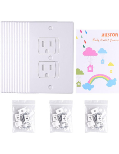 Cubiertas de Enchufes Eléctricos AUSTOR 12 Paquete Seguridad Bebés
