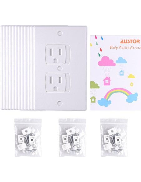 Cubiertas de Enchufes Eléctricos AUSTOR 12 Paquete Seguridad Bebés