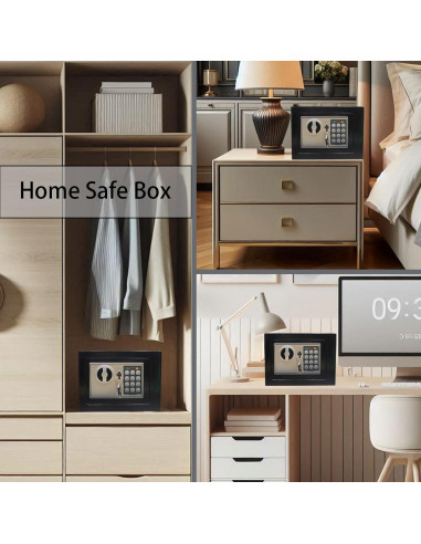 Caja Fuerte Digital Electrónica Yuanshikj 0.2 pies - Negra