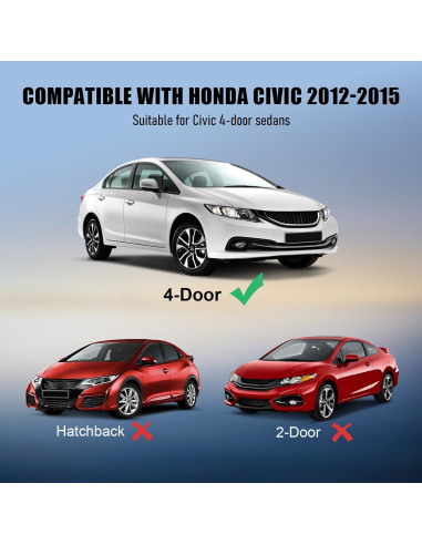 Moldura de Sellado para Ventana Honda Civic 2012-2015 Sedán