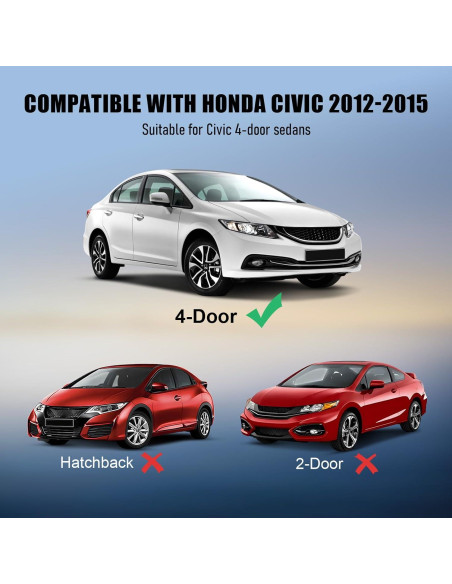 Moldura de Sellado para Ventana Honda Civic 2012-2015 Sedán