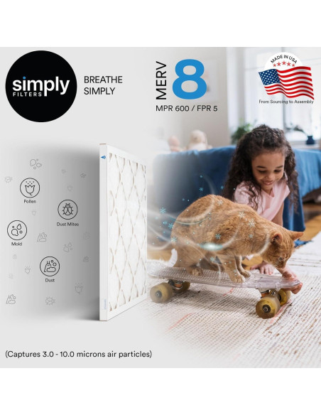 Filtro de Aire Simply 14x14x1 MERV 8 Paquete de 6 para HVAC Filtro de Aire Simply 14x14x1 MERV 8 Paquete de 6 para HVAC