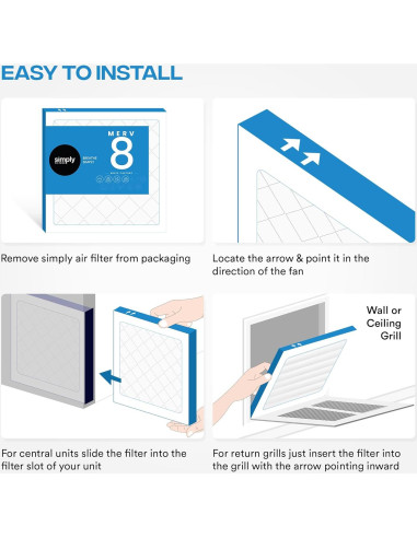 Filtro de Aire Simply 14x14x1 MERV 8 Paquete de 6 para HVAC