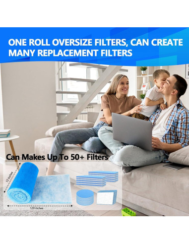 Filtros de Ventilación de Aire Demiwise 12x120 cm MERV 8