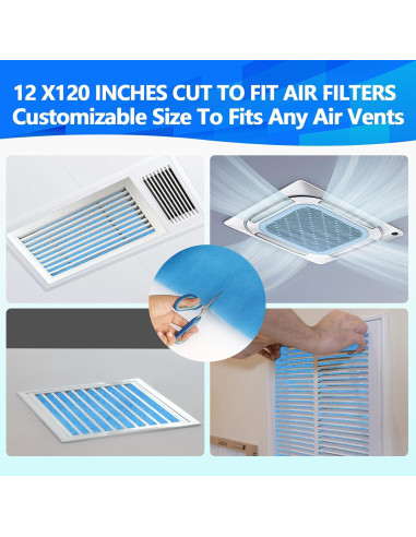 Filtros de Ventilación de Aire Demiwise 12x120 cm MERV 8