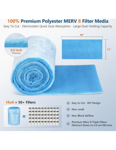 Filtro de Ventilación de Aire Torjim 30.48 cm MERV 8 Cortable