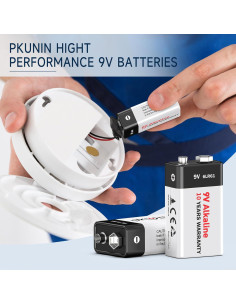 Baterías Alcalinas 9V PKUNIN 8 Unidades Larga Duración 2
