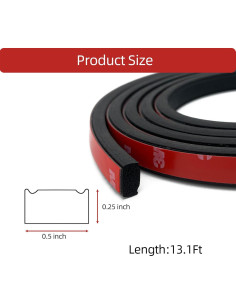 Tira de Sello de Goma Espuma Aroilder 3.96m 1.27cm x 0.64cm 2