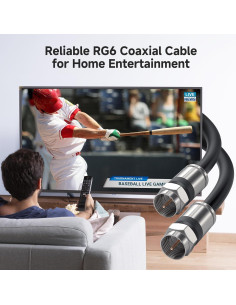 Cable Coaxial RG6 Cuádruple Blindado 0.91m - 3 Pack Cable Matters 2