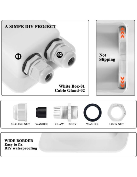 Abrazadera de Cable Solar Link Solar 2mm a 6mm Blanca