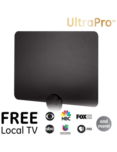 Antena de TV Amplificada GE Ultra Fina 4K 1080P Interior