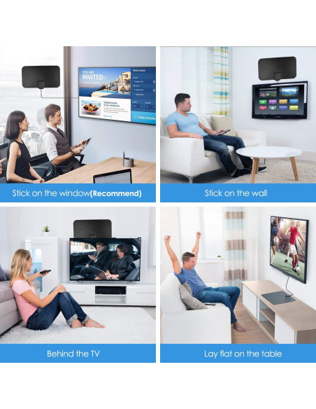 Antena de TV Digital KANGYUE 360 4K HD Amplificada 10ft