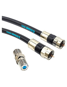 Cable coaxial RG6 4.57m TechDirect - Alta velocidad, bajo pérdida