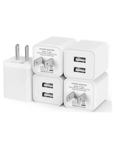 5 Pack Cargador de Pared USB iGENJUN 2.4A Doble Puerto