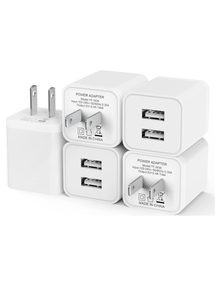 5 Pack Cargador de Pared USB iGENJUN 2.4A Doble Puerto