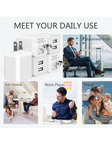 5 Pack Cargador de Pared USB iGENJUN 2.4A Doble Puerto