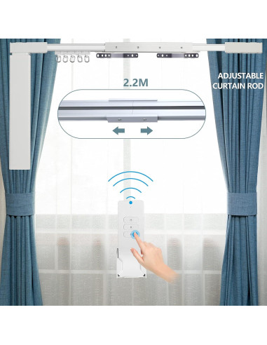 Cortina Eléctrica Motorizada LAKAGA 2.2m Control Remoto