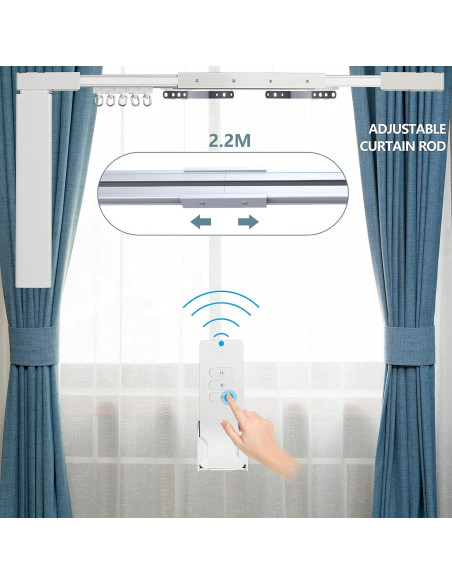 Cortina Eléctrica Motorizada LAKAGA 2.2m Control Remoto