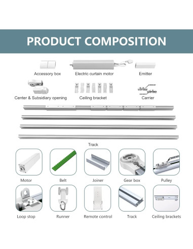 Cortina Eléctrica Motorizada LAKAGA 2.2m Control Remoto