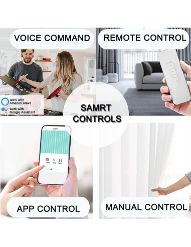 Cortinas Inteligentes Dherju 3M Techo Automáticas Control Remoto