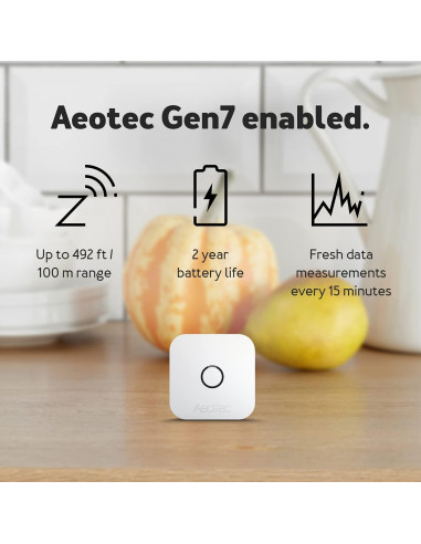 Sensor de Temperatura y Humedad Aeotec arQ - Inalámbrico, 3.4 cm