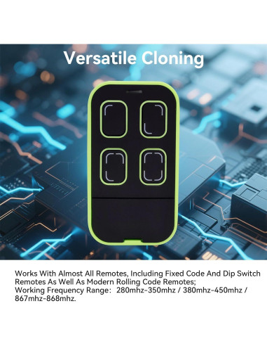 Control Remoto Universal Oraneyun para Garaje Verde 4 Botones