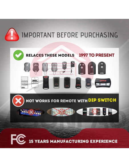 Control Remoto de Puerta de Garaje Genie GIT-1 - 2 Paquete