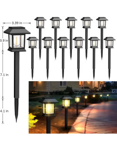 Luces Solares Exteriores Greluna, Paquete de 12, IP44 2