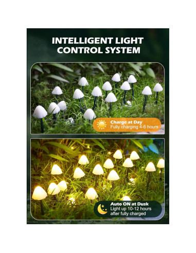 Luces de Jardín Solar Brightown 20 LED 10m IP65 Decorativas