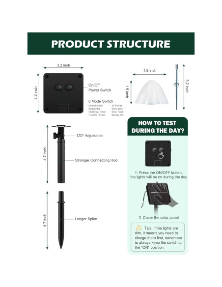 Luces de Jardín Solar Brightown 20 LED 10m IP65 Decorativas