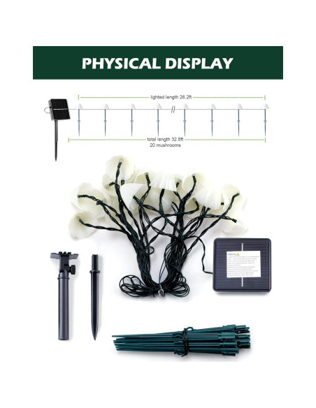 Luces de Jardín Solar Brightown 20 LED 10m IP65 Decorativas