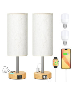 Juego de 2 Lámparas de Mesa Táctiles PartageiZ con USB