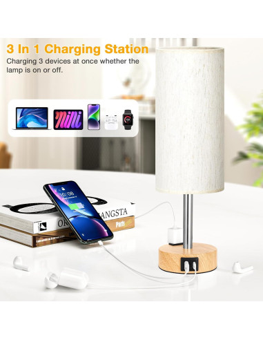 Juego de 2 Lámparas de Mesa Táctiles PartageiZ con USB