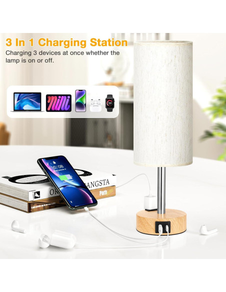 Juego de 2 Lámparas de Mesa Táctiles PartageiZ con USB