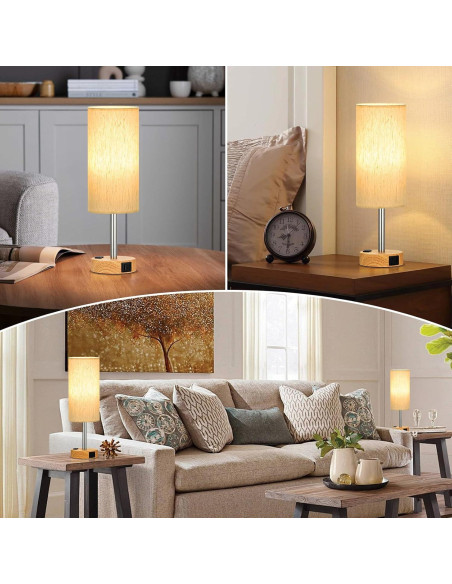 Juego de 2 Lámparas de Mesa Táctiles PartageiZ con USB