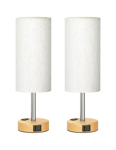 Juego de 2 Lámparas de Mesa Táctiles PartageiZ con USB