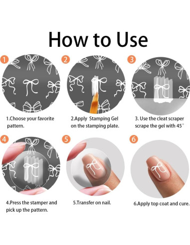 Kit de Estampado de Uñas PH PandaHall 3 Placas Lazo 66 Patrones