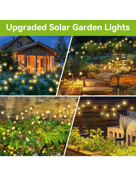 Luces de Jardín Solares YShengMian, Paquete de 4 LED Blancas Cálidas