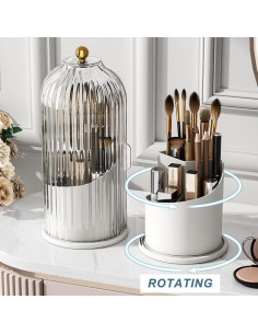 Organizador de Brochas de Maquillaje Ezebesta Blanco 360 2