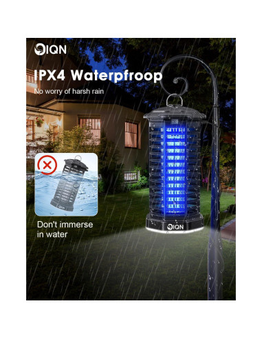 Zapper de Insectos IQN con Luz LED 15W - Trampa Eléctrica para Mosquitos y Moscas