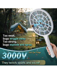 Raqueta eléctrica para mosquitos YsChois 40.6x21.8cm 3000V 2