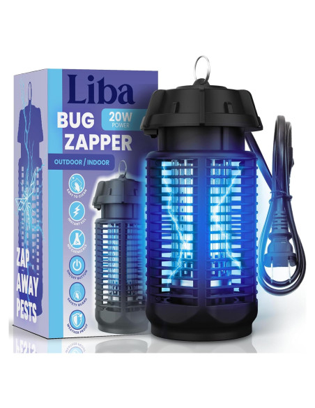 LiBa Zapper Eléctrico para Insectos 20W IPX4 Interior y Exterior